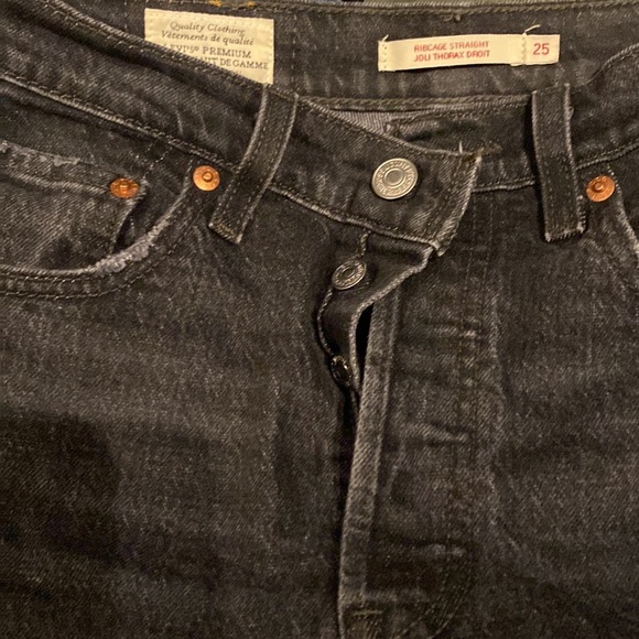 Levi’s Ribcage Straight black jeans size 25 - Picture 8 of 8
